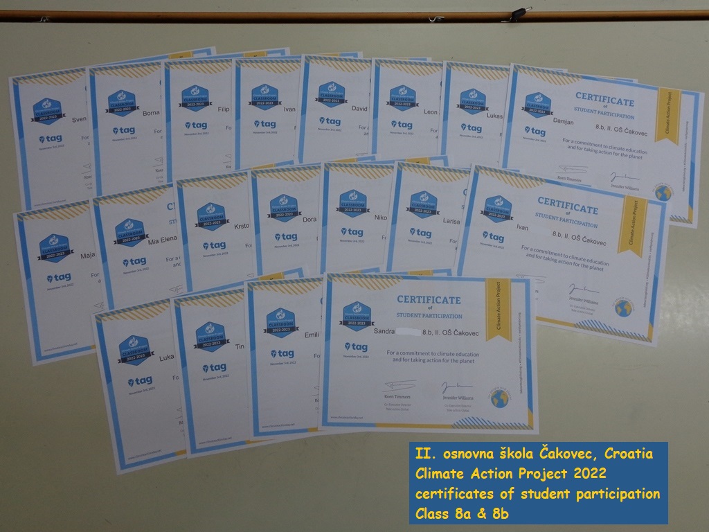 CAP 2022 student certificates